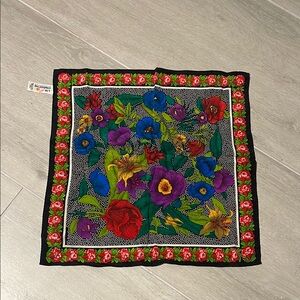 Vintage Liz Claiborne 100% Silk Floral Patterned Scarf